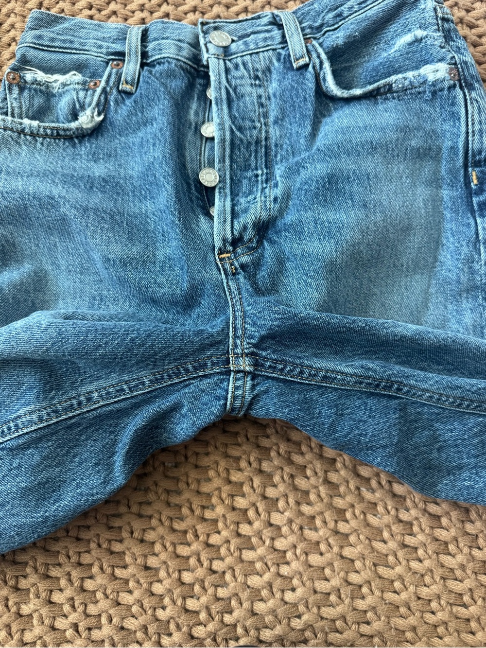 Agolde Riley High Rise Straight Leg Button Fly Jeans Women's Size 24 - Picture 13 of 13